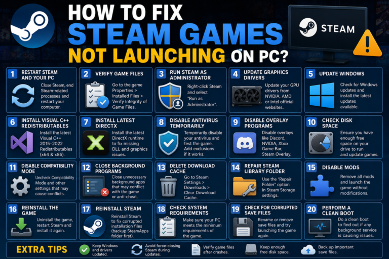 How to Fix Steam Games Not Launching on PC?