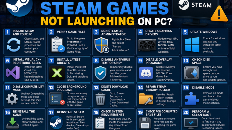 How to Fix Steam Games Not Launching on PC?