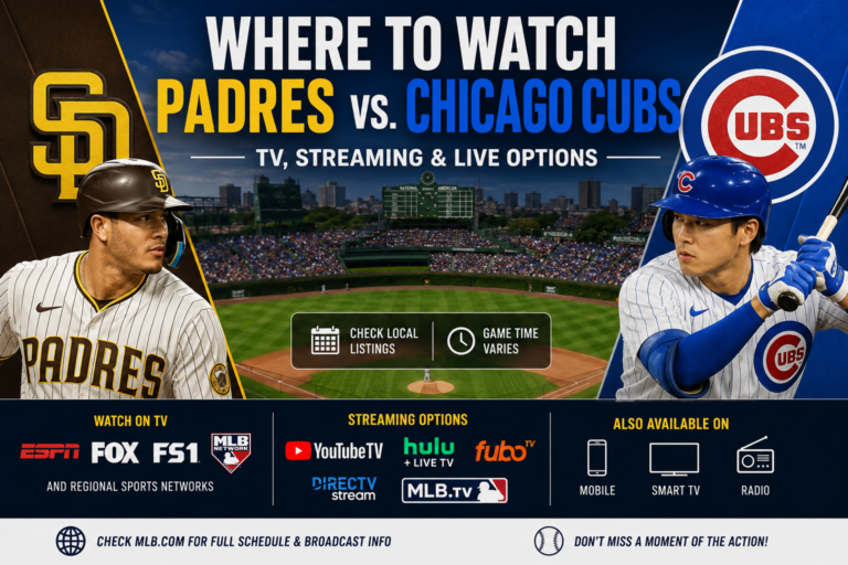 Where to Watch Padres vs. Chicago Cubs: Complete TV, Streaming, and Viewing Guide